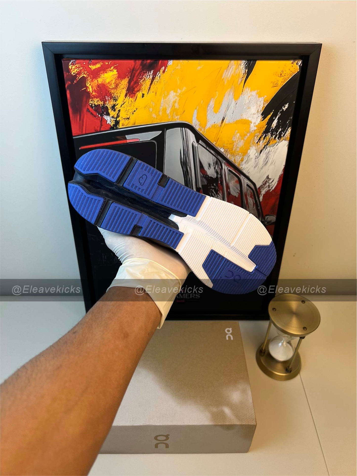 ON Men's Cloudnova Flux, Undyed White/Cobalt