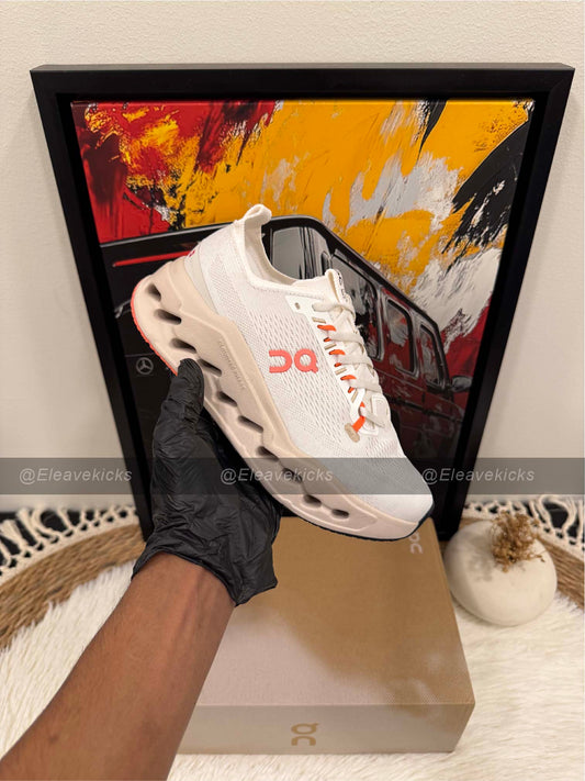 On Cloudsurfer Max shoe in 'Ivory/Salmon'