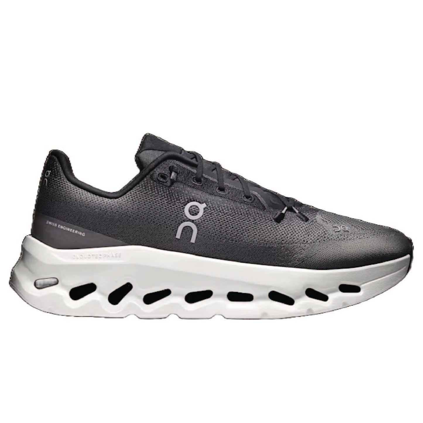 On Cloudtilt sneaker in black and asphalt.