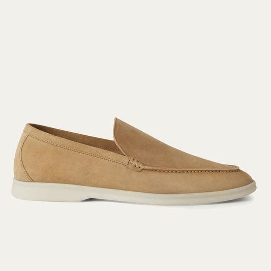 Beige Suede Loafers