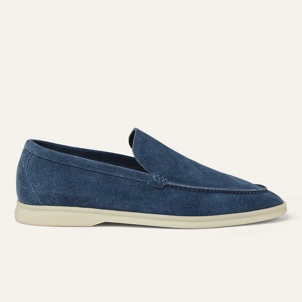 Navy Blue Suede Loafers