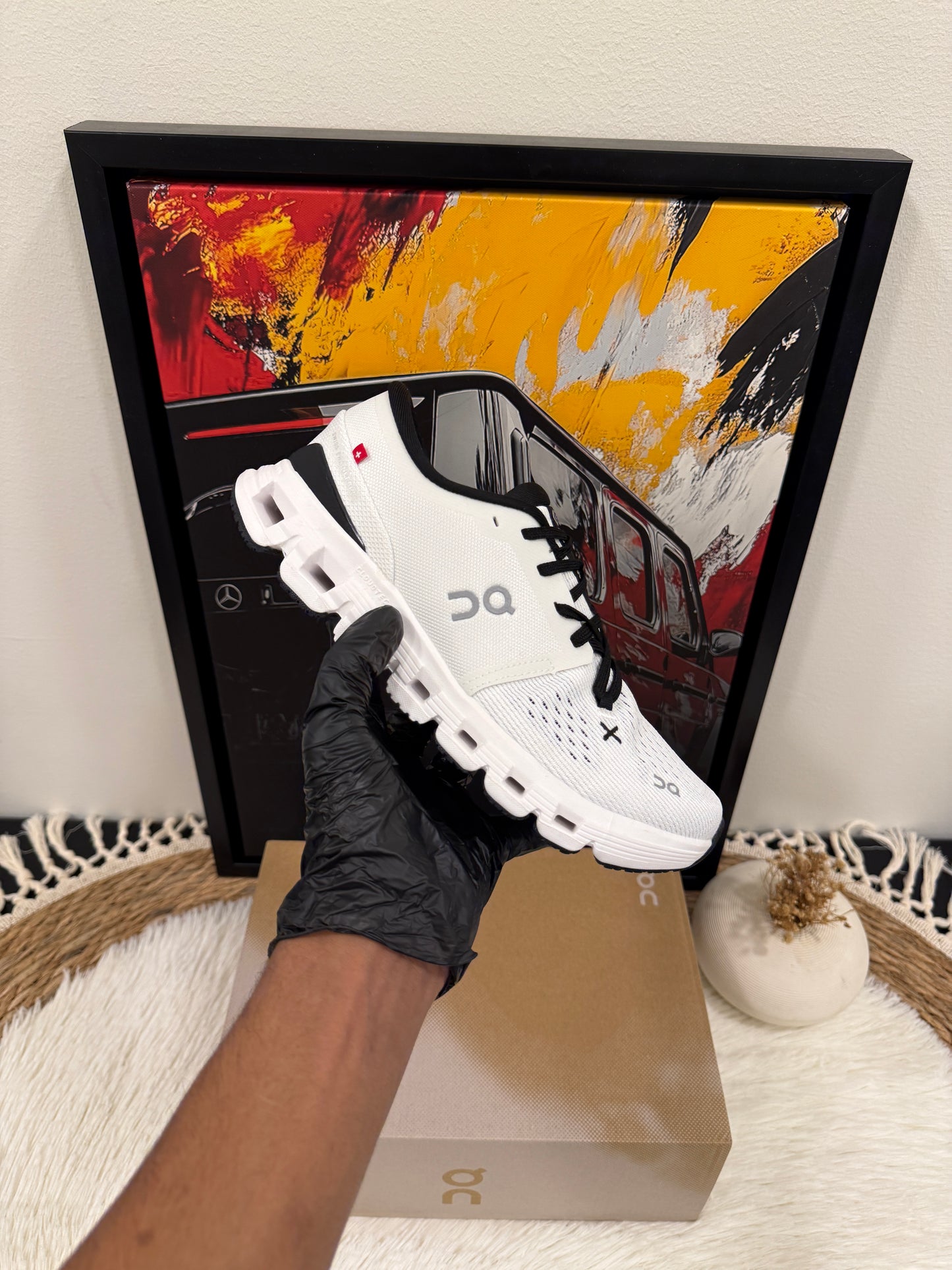 On Men's Cloud X 4 Sneakers Ivory/Black,