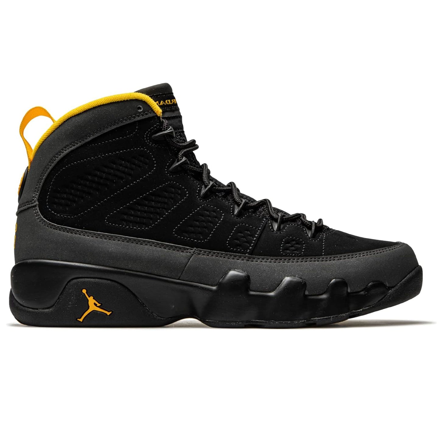 AJ Big Kids 9 Retro Black/Dark Charcoal-University Gold