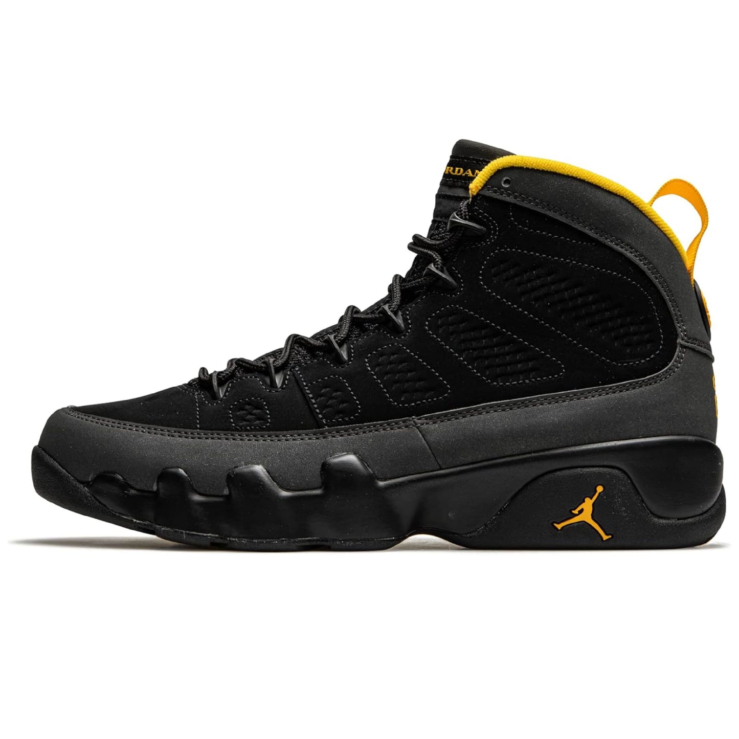 AJ Big Kids 9 Retro Black/Dark Charcoal-University Gold