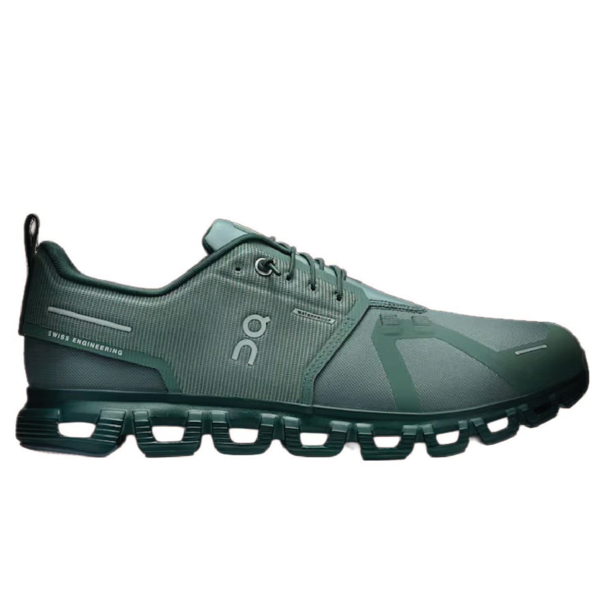On Cloud 6 Waterproof men's running shoe in the Olive | Evergreen