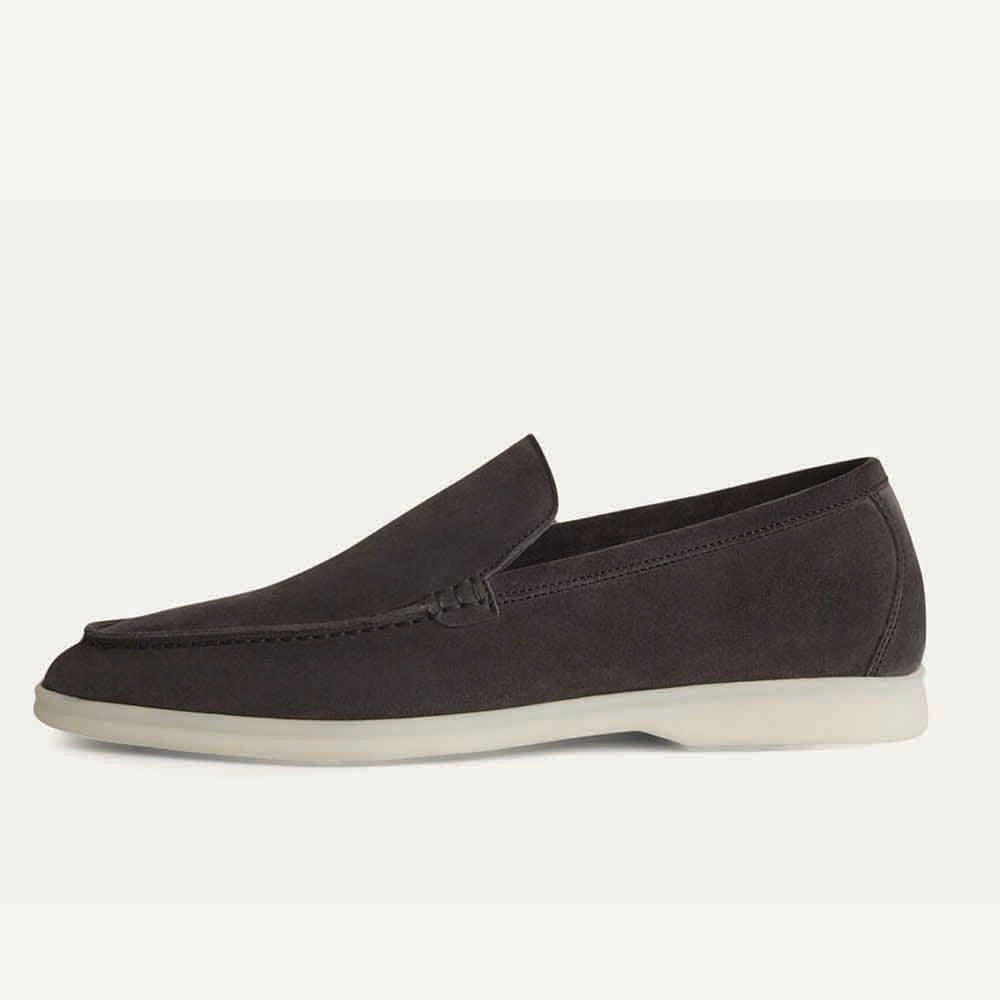 Charcoal Suede Loafers