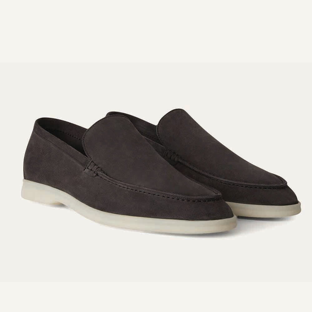 Charcoal Suede Loafers