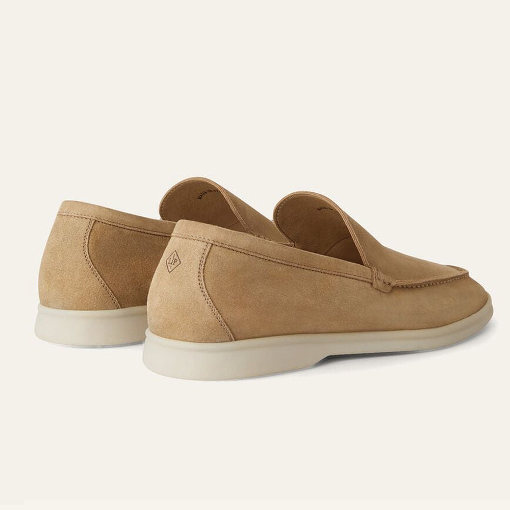 Beige Suede Loafers