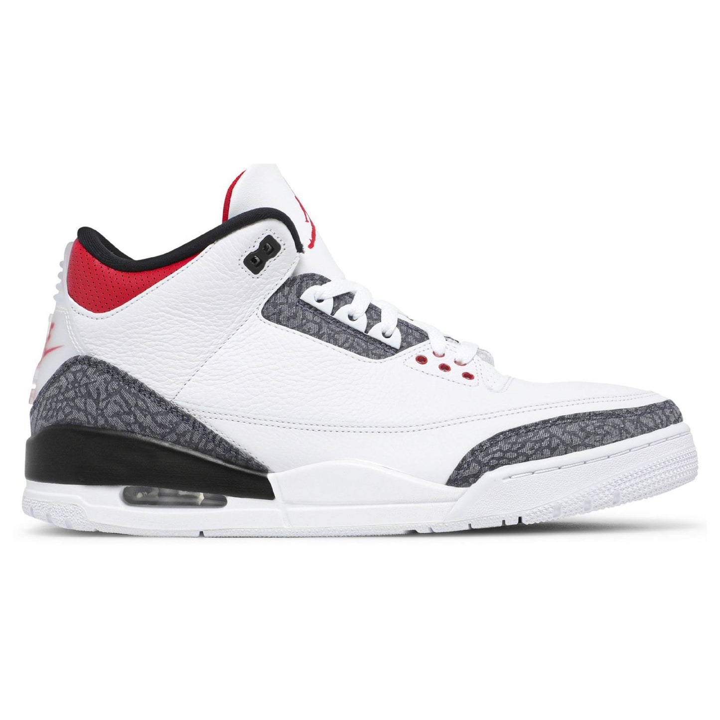 AJ Air AJ 3 Retro SE Denim "Fire Red Denim" Sneakers  White