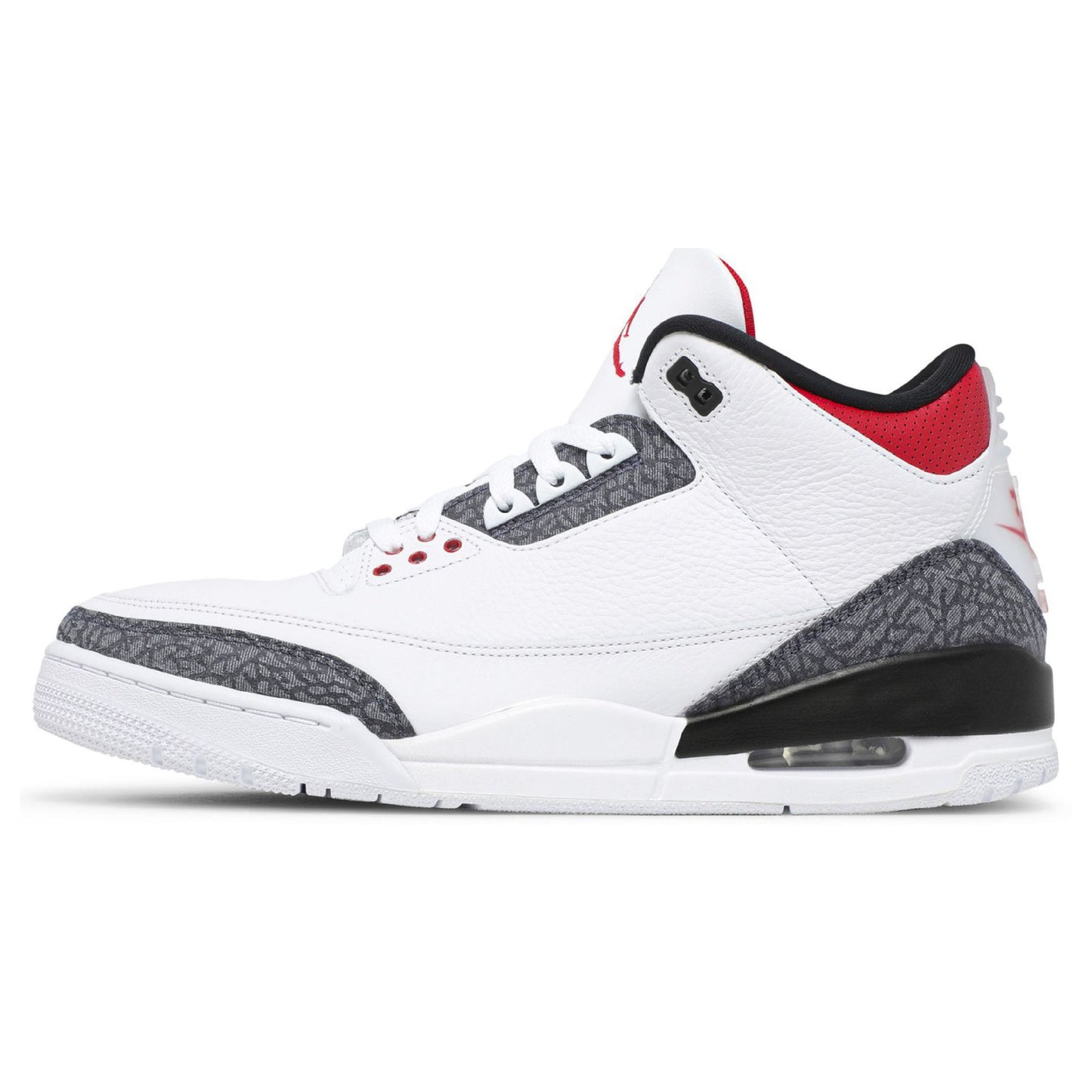 AJ Air AJ 3 Retro SE Denim "Fire Red Denim" Sneakers  White