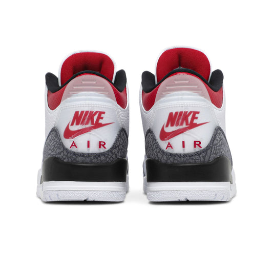 AJ Air AJ 3 Retro SE Denim "Fire Red Denim" Sneakers  White