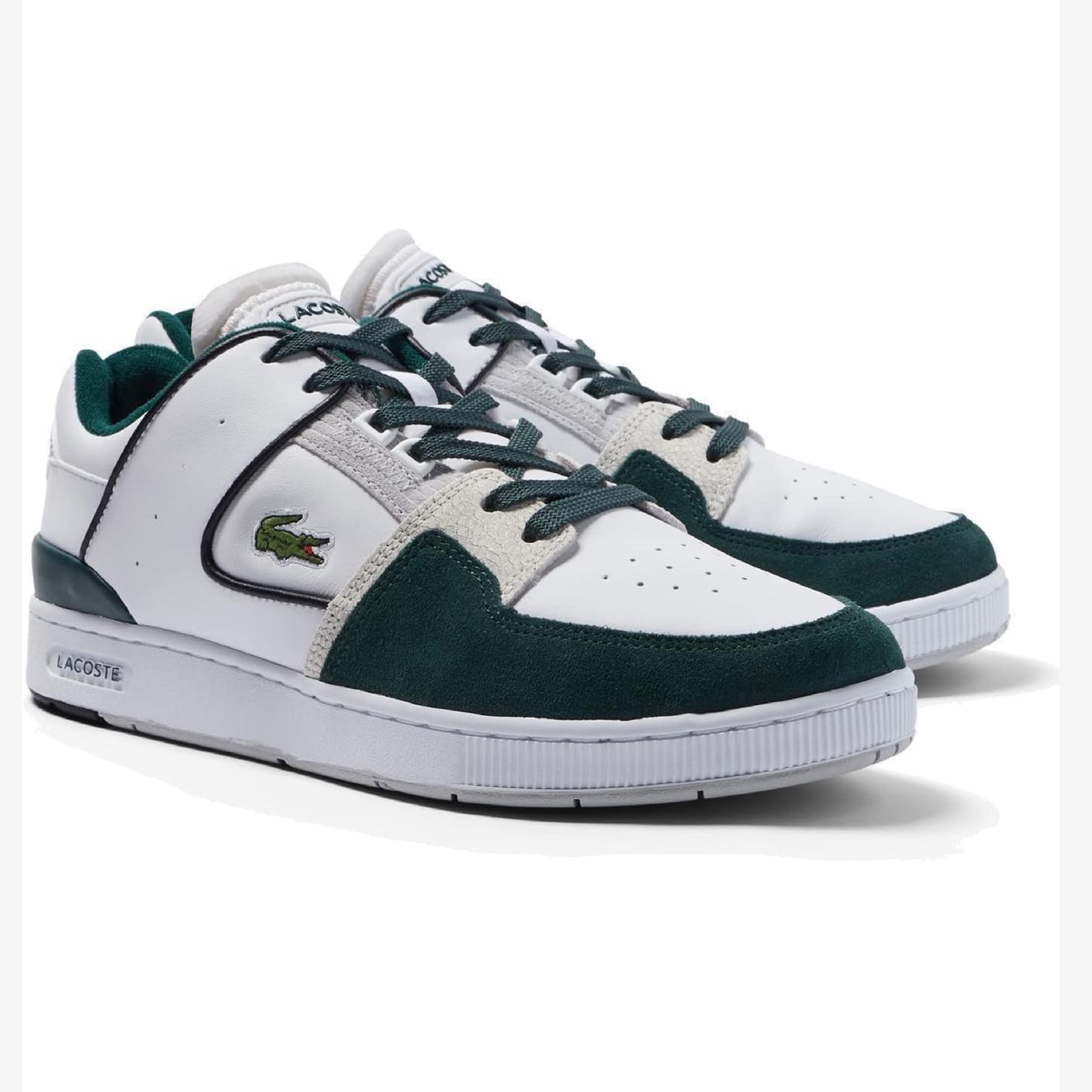 Lacoste Court Cage Trainers White Green