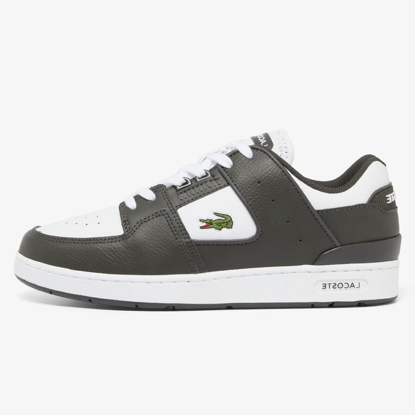 Lacoste Men's Black/White Court Cage Leather Trainers