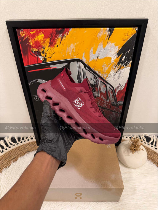 Loewe x ON Wmns Cloudtilt sneaker in 'Beet Red'